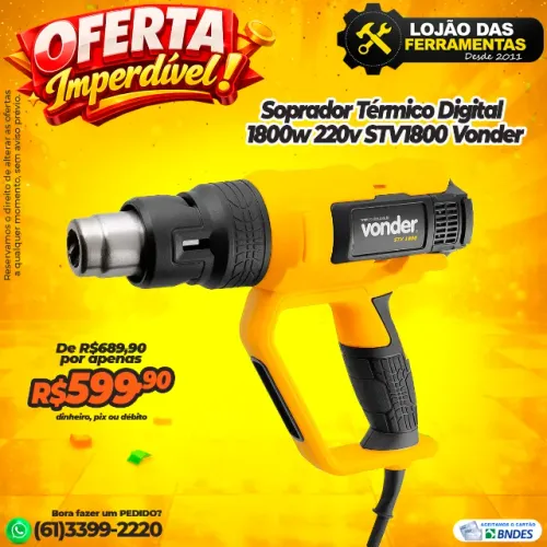 Soprador Térmico Digital 1800w 220v STV1800 Vonder