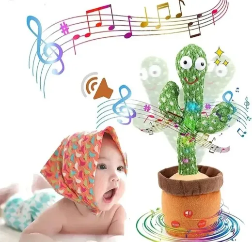 Cacto Dançante Musical Interativo Com Luzes e Repetição de Voz