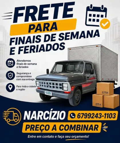 FRETES E MUDANÇAS - ATENDIMENTO AOS FINAIS DE SEMANA E FERIADOS!