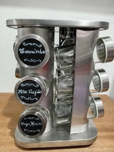 Porte temperos de aço escovado