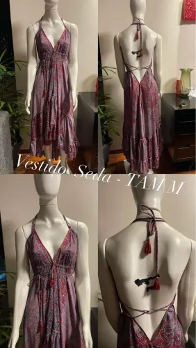 Vestido Seda frete única - TAM M