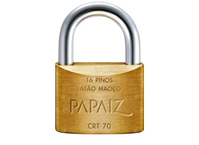 Cadeado Papaiz 70 CRT Latão Chave Tetra