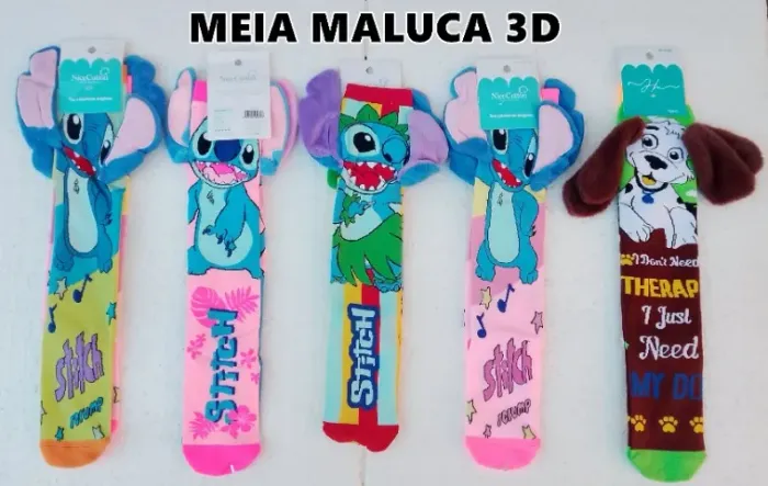 meias maluca 3d adulta