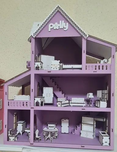 Casa da Polly grande 60cm + 20 móveis