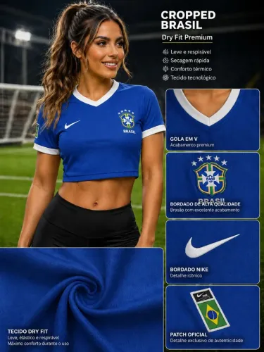Camisa do brasil feminina baby look M