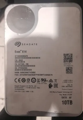 Hd seagate exos x14 10TB pn: 2h7100-190
