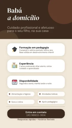 Babá a domicílio - Santa Cândida e região