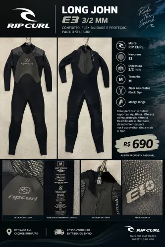 ? LONG JOHN RIP CURL E3 3/2 MM - TAMANHO M
