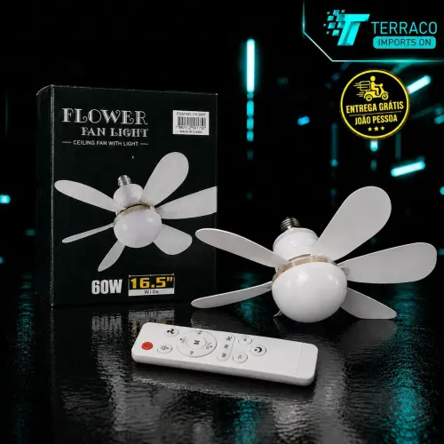 VENTILADOR LÂMPADA LED RETRÁTIL 60W