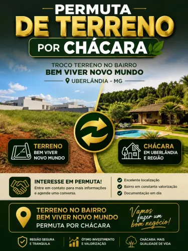 Permuta terreno em chácara