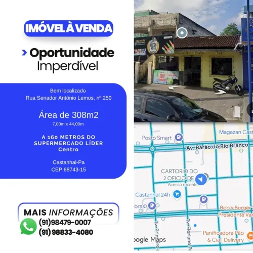 VENDO CASA (TERRENO) CENTRO DE CASTANHAL 
