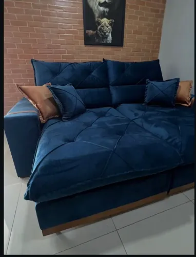 Sofá retrátil e reclinável Gran Bello D33 molas ensacadas
