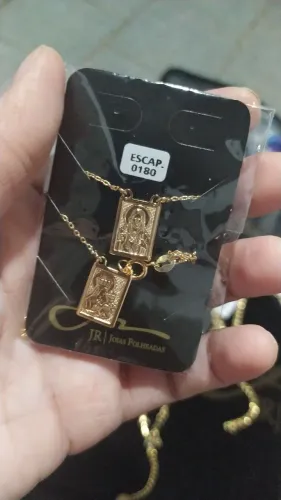 Escapulário Jr folheados a ouro 18 kilates