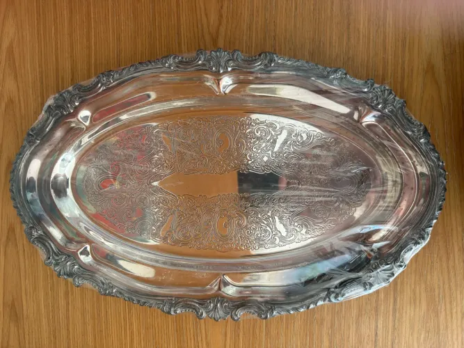 Baixelas antigas em prata sobre metal - 4 peças - estilo clássico