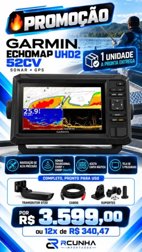 Sonar Garmin Echomap uhd2 52cv PRONTA ENTREGA
