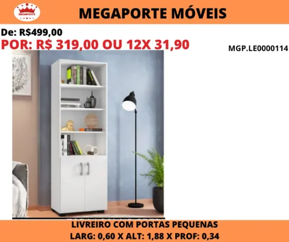 Estante Livreiro com Portas
