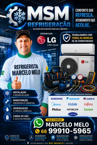 Instalação e manutenção de ar condicionado, mudança de endereço, concertos em geral!