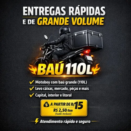 Motoboy Entregas Rápidas SP | Baú 110L