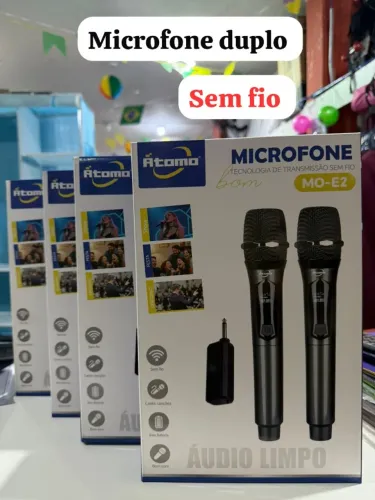 Microfone Sem Fio kit duplo profissional.