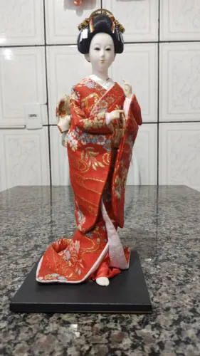 Boneca Oriental Colecionável Tradicional De Gueixa Japonesa