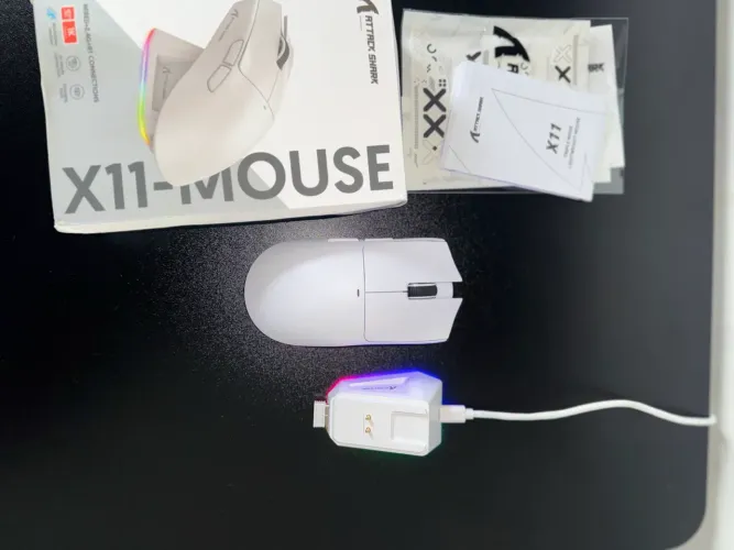 Mouse Gamer ATACK SHARK X11 Branco 3 Modos | Na Caixa |