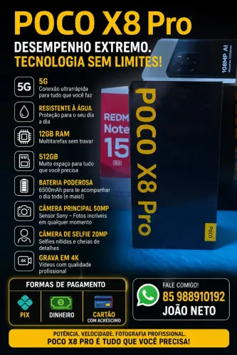 Poco x8 pro 12g/512g lacrado novo