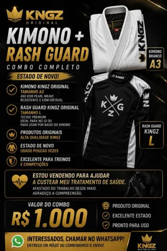 KIMONO KINGZ ORIGINAL + RASH GUARD - COMBO COMPLETO