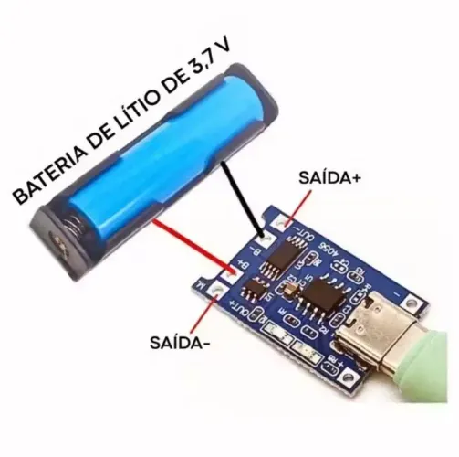 Placa BMS TP4056 Tipo-C 5V 1A *Entrego Aceito Cartão