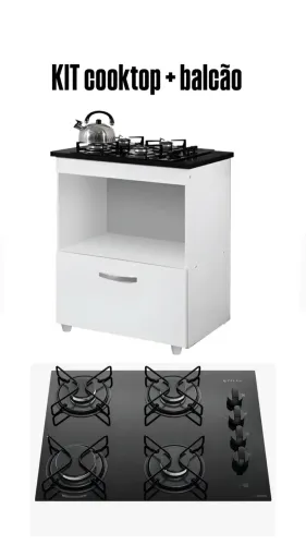 Cooktop 4 bocas com armário