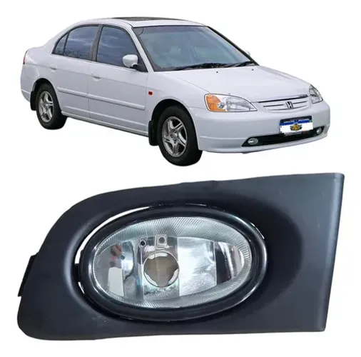 Farol Milha Esquerdo Honda Civic 2001 2002 2003  Preto