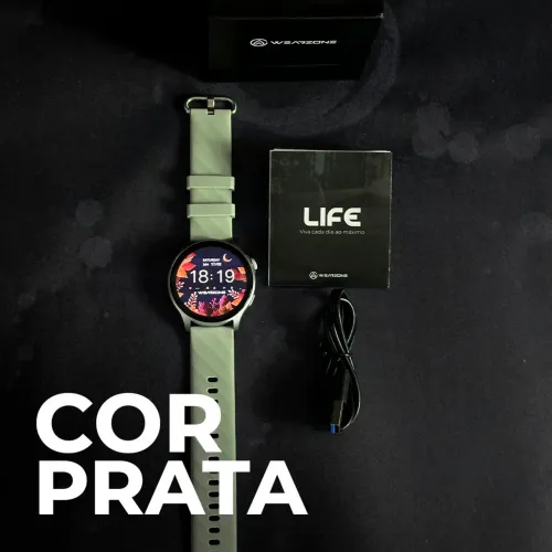 Smartwatch LIFE, mais de 100 funcionalidades entre esportes e saúde e a prova d'água.