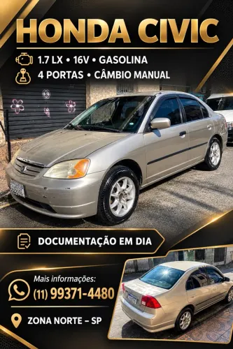 Honda Civic Sedan LX 1.7 16V 115cv Mec. 4P 2002