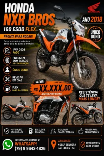 Honda Bros 160 Flex - Conservada, Econômica e Pronta para Transferência