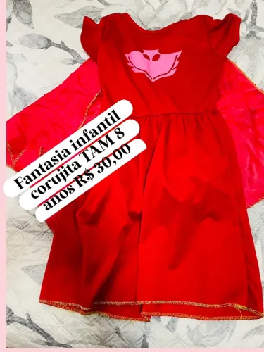Fantasia Infantil Pj Maskes Corujita tam 8 anos R$ 30,00