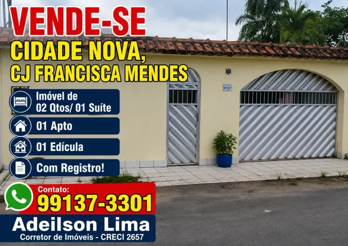 CIDADE NOVA, Imóvel de 02 Qtos/Suíte, 01 Apto e 01 Edícula