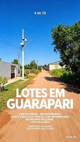 LOTES EM GUARAPARI - VILLAGE DO SOL | ESCRITURADOS E REGISTRADOS, INCLUÍDOS, TROCO <br>