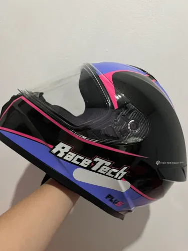 Capacete Race Tech Rosa e Roxo