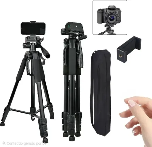 Tripé 1,80m Profissional Universal para Câmera e Celular Tomate