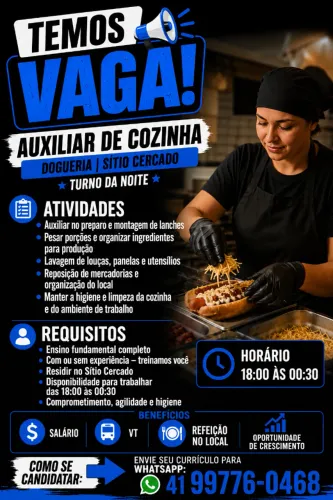 Vaga Auxiliar de Cozinha