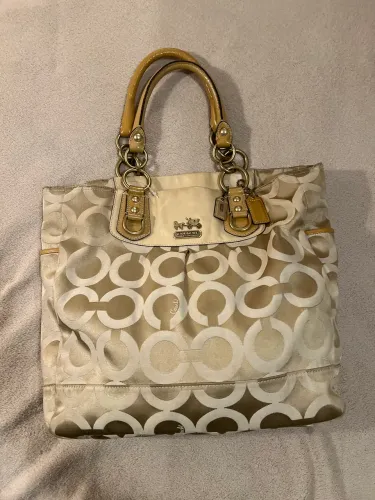 BOLSA COACH MADISON COR CHAMPANHE BEGE