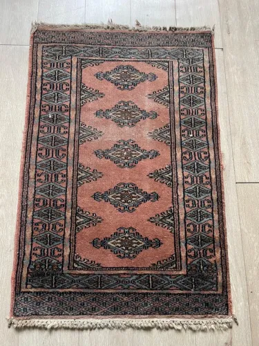 Tapete bukhara feito a mão 0,85 x 0,60