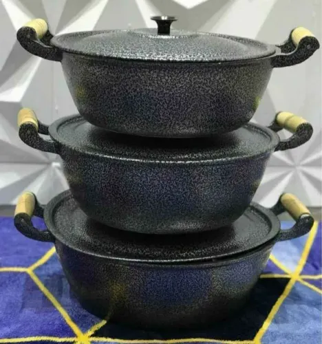Kit de 3 panela alumínio batido craquelada na promoção