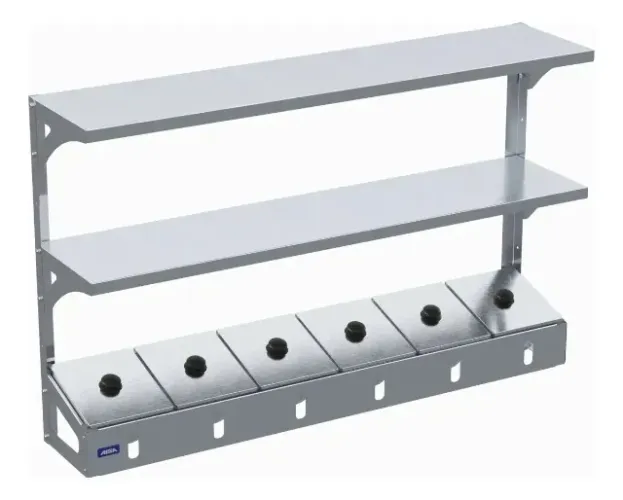 Condimentadora com Prateleira Inox e 6 Cubas