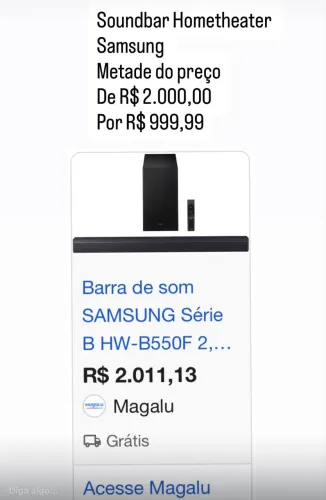 Soundbar home theater Samsung 550