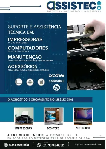 Impressoras, Notebooks, Computadores