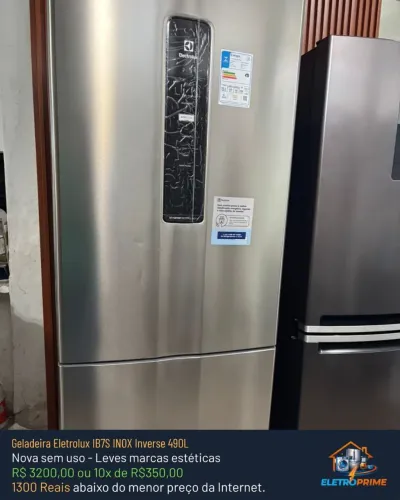 Geladeira Eletrolux inox INVERSE 490L | Nova sem uso