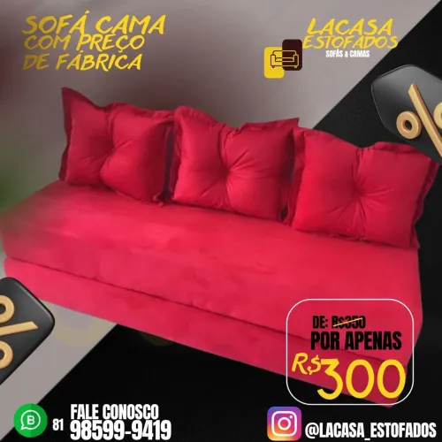 Sofá cama - tecido Suede 