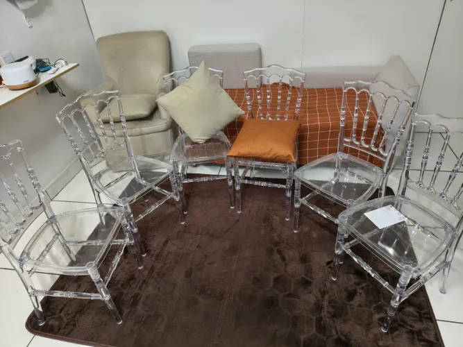 Kit 6 cadeiras Dior cristal policarbonato transparente  seatco 