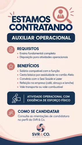 Auxiliar operacional homem