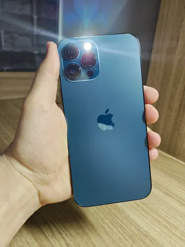 IPHONE 12 PRO MAX 512GB AZUL PACÍFICO + BATERIA NOVA + CAIXA + CARREGADOR + 8 CAPINHAS